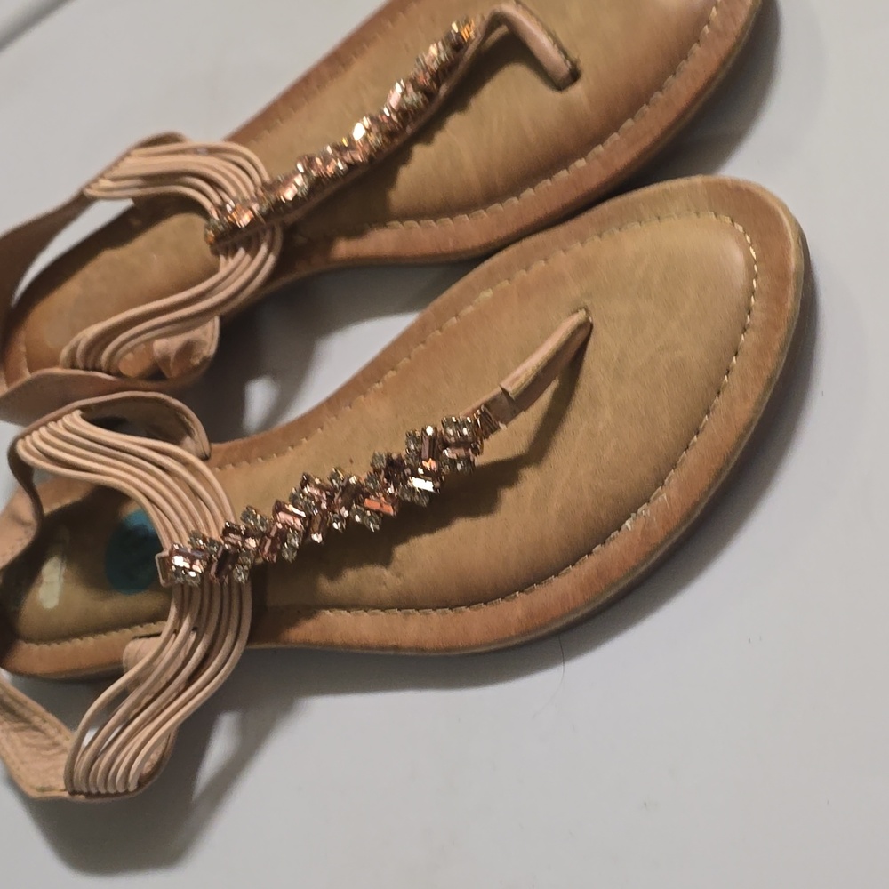 Sandals From Ross Elegant Rose Gold Sandals with Rhinestones Embellishments 10 - Picture 2 of 7